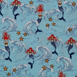 Tissu sirènes vagues