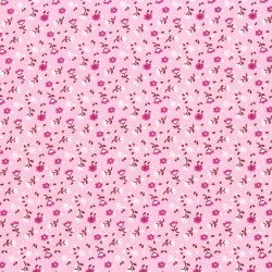 Tissu petites fleurs fond rose