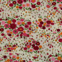 Tissu grosses fleurs fushia