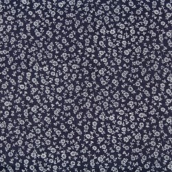 Tissu mini fleurs fond marine