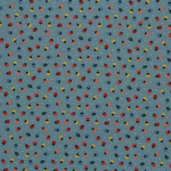 Tissu bourgeons bleu bio