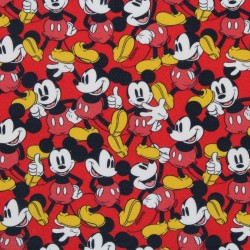Tissu Mickey fond rouge