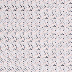 Tissu fleurs spirale blanc