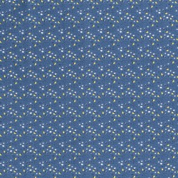 Tissu fleurs spirale indigo