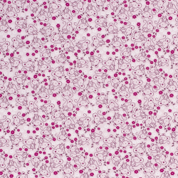 Tissu souris et fleurs rose