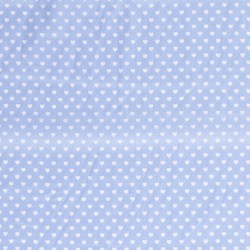 Tissu coeurs bleu bébé