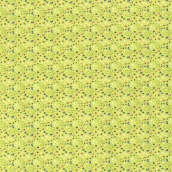 Tissu fleurs spirale vert