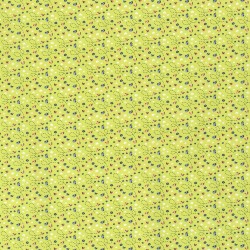 Tissu fleurs spirale vert