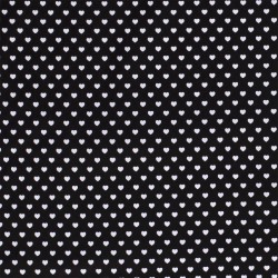 Tissu coeurs noir