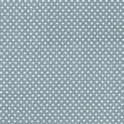 Tissu coeurs gris vert