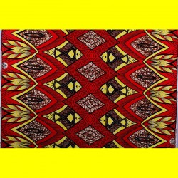 Tissu wax fond rouge