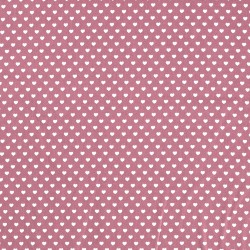 Tissu coeurs vieux rose