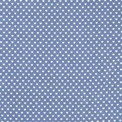 Tissu coeurs indigo